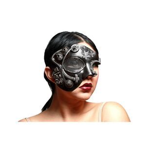 Metallic Steampunk Phantom Half Face Masquerade Mask
